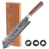 adelmayer® Damast Kiritsukemesser 21,2 cm handgeschliffen und mit Walnussgriff