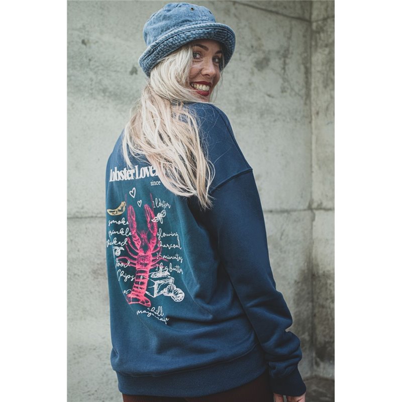 Oversized Sweater Blau – Lobster Lover